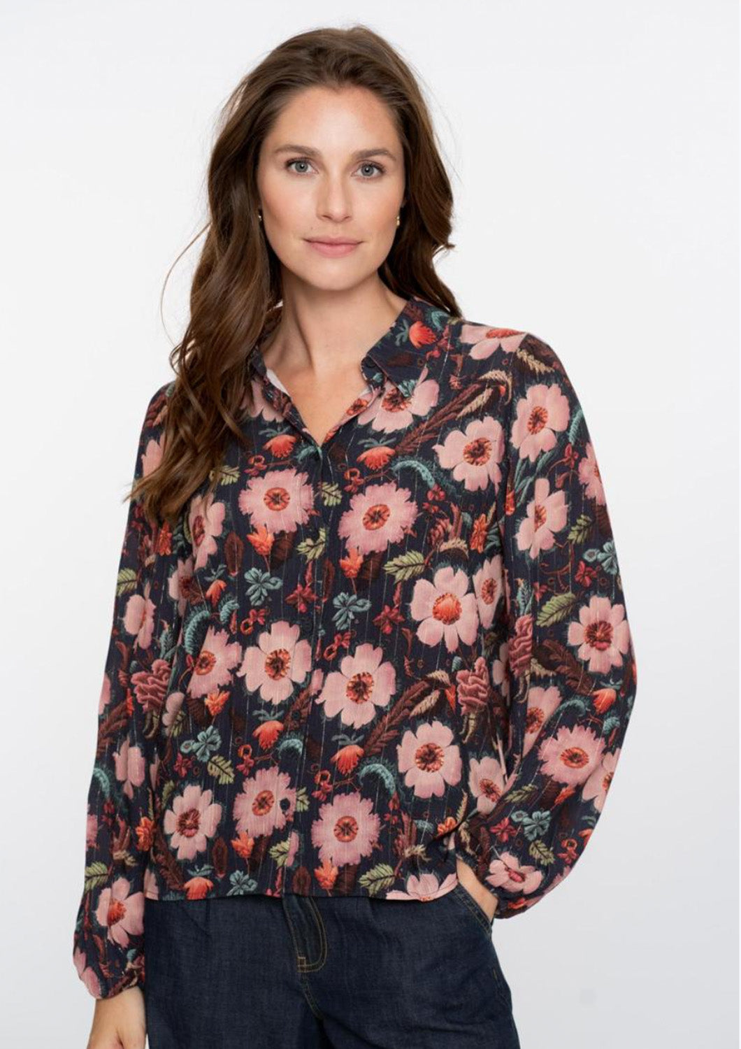 Dames - geishia - blouse - flower pôwer