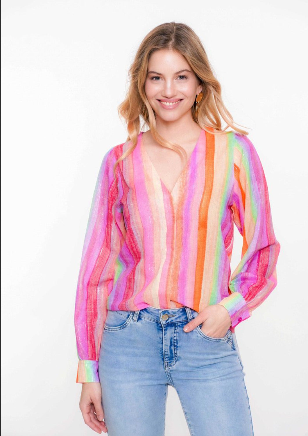 Dames - geisha - blouse - rainbow