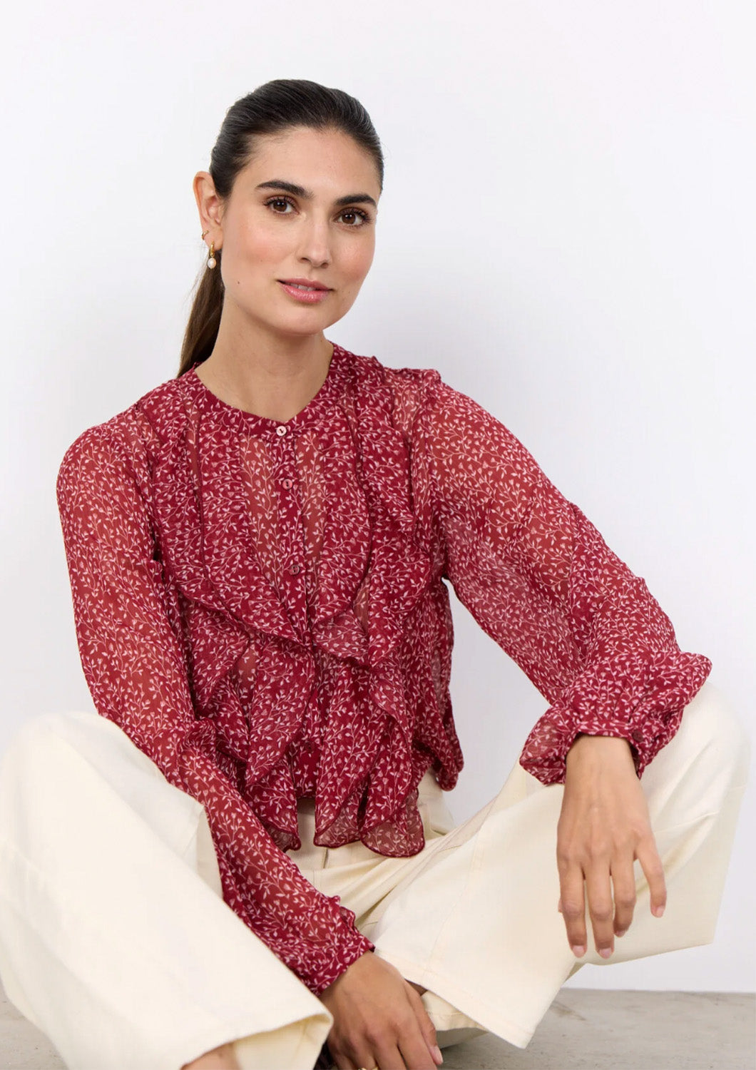 Dames - soyaconcept - blouse - met een romantisch ruffel