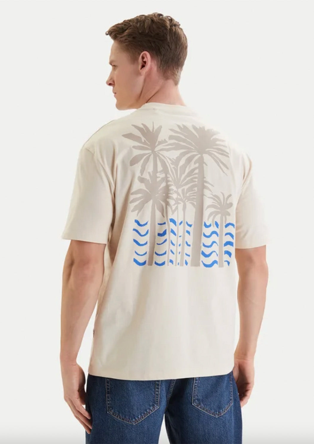 heren - guess - t-shirt back print - wave