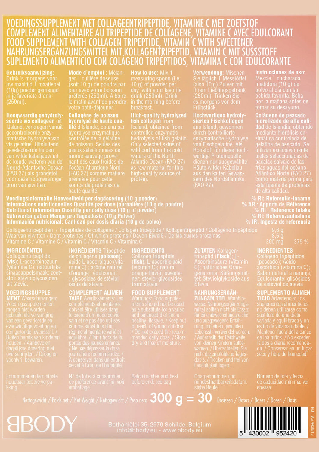 BBODY - Tripeptide Collageen + Vitamine C
