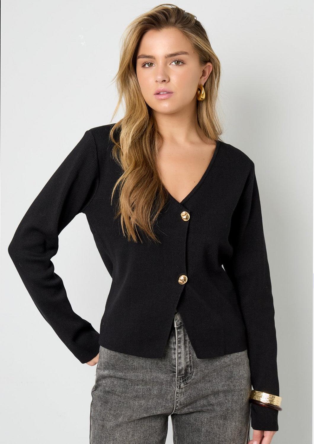 Dames - selected by global fashion - viscose knitted - zwart