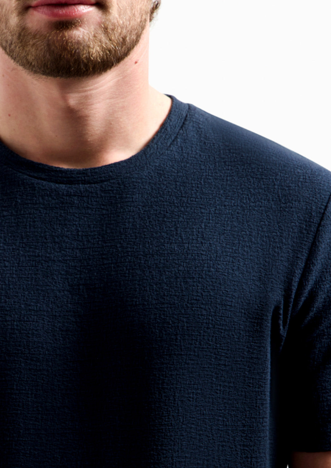 Heren - no exccess - T-shirt - solid jacquard - night