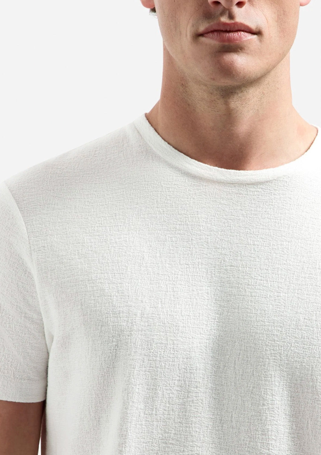 Heren - no exccess - T-shirt - solid jacquard - wit