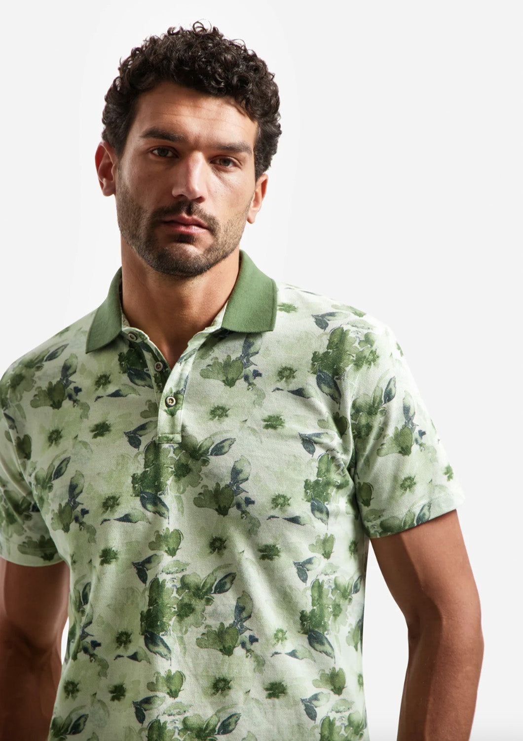 Heren - no exccess - polo - flower print - groen
