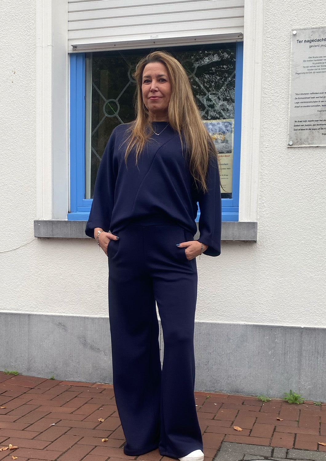 Dames - just woman by matteo - broek -cosy - navy