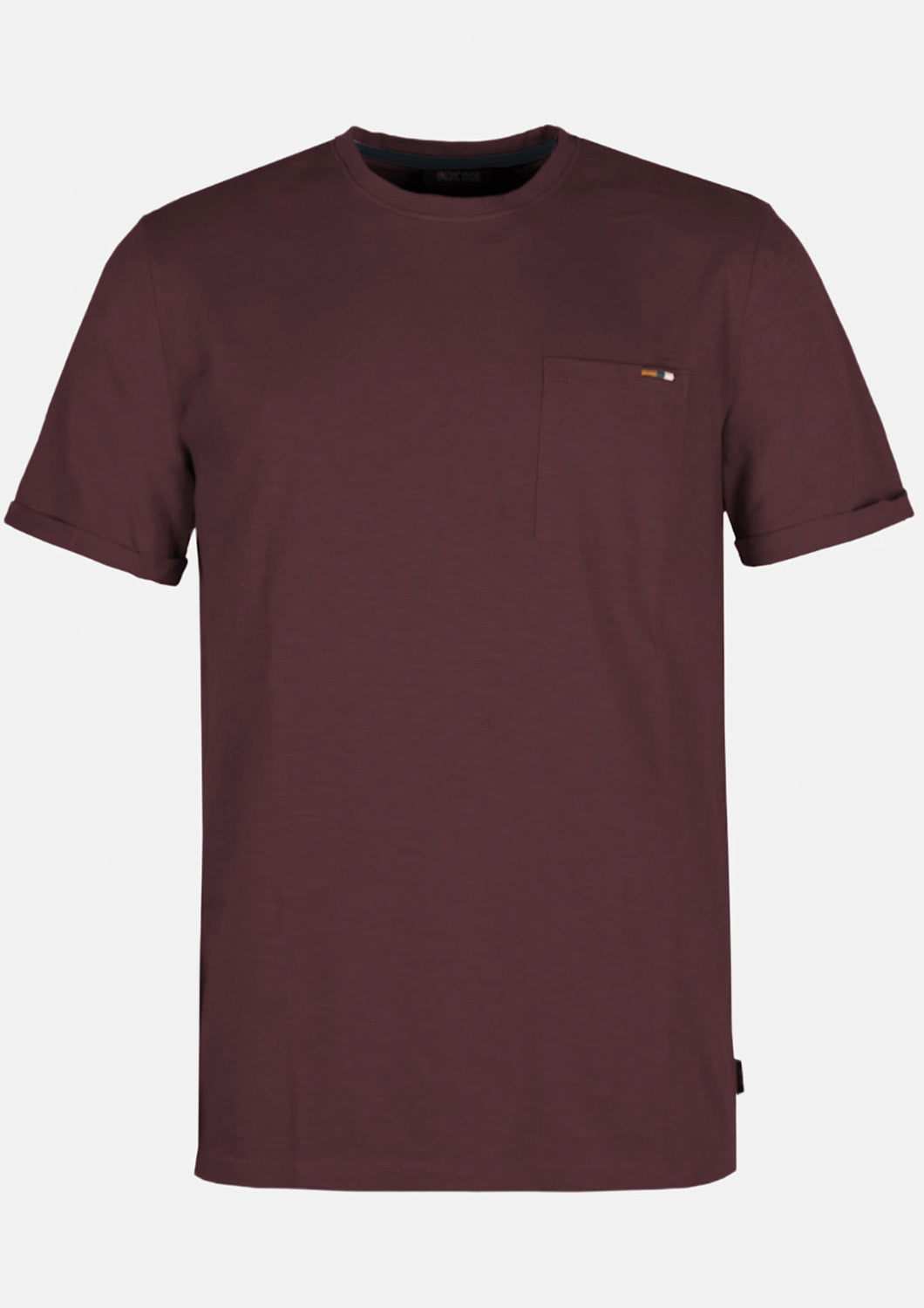 Heren - indicode - Basis T-shirt - wijnrood