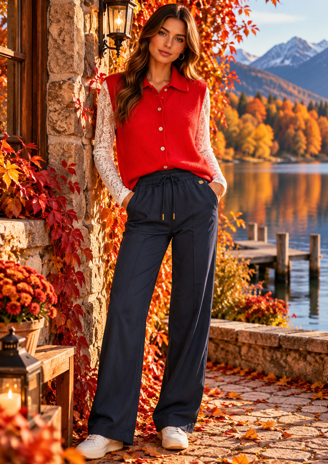 Dames - terra di siena - vest - demi -