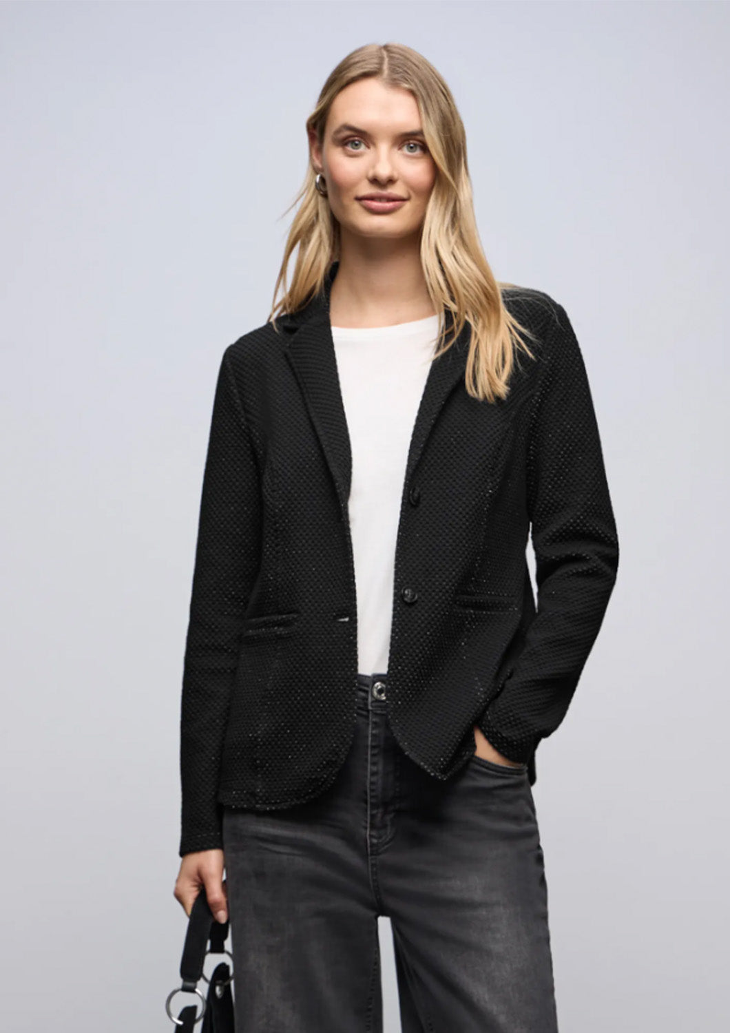 Dames - street one - blazer - zwart met een glitter