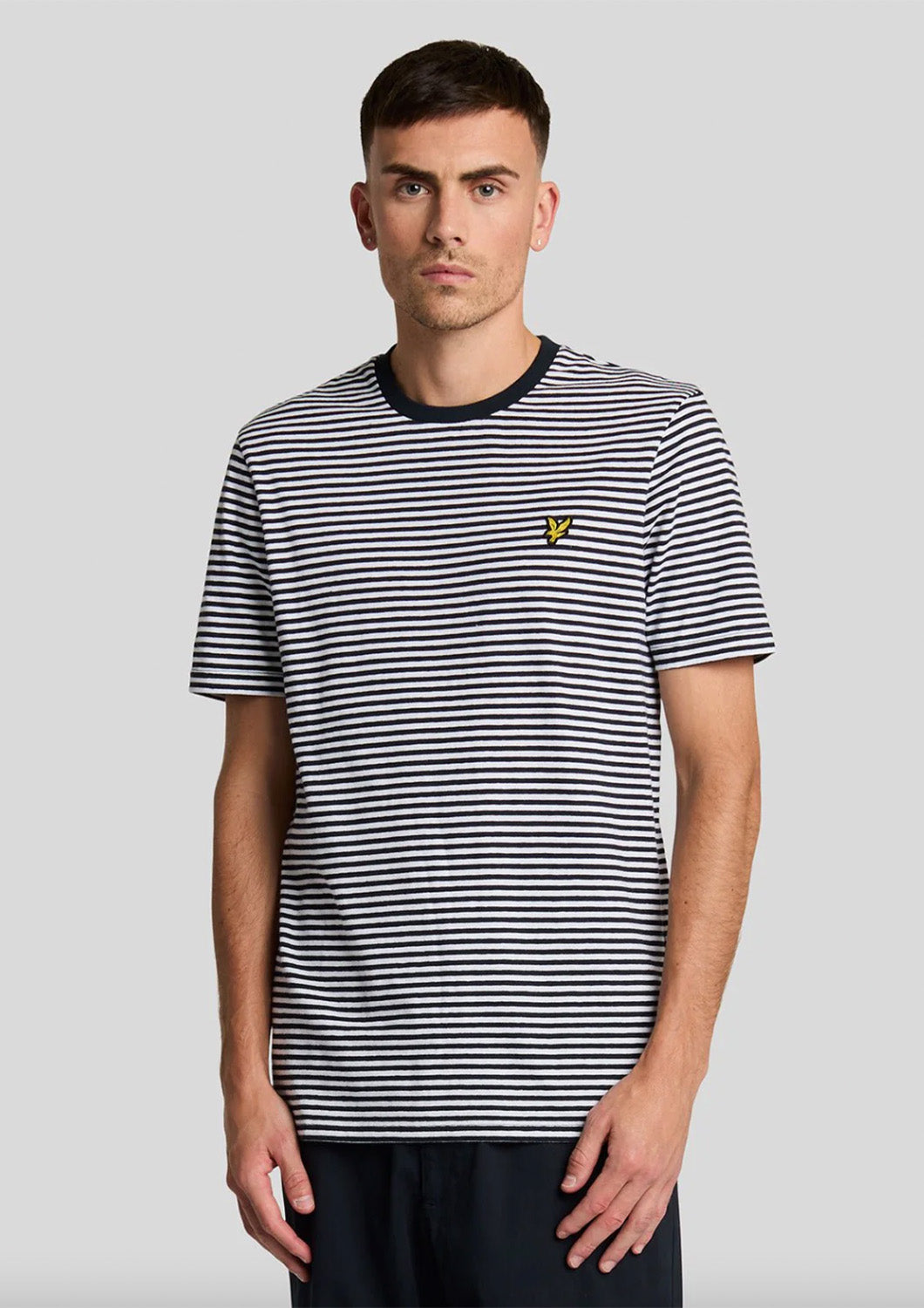 Heren - lyle&scotte - T-shirt - strepen - dark navy/white