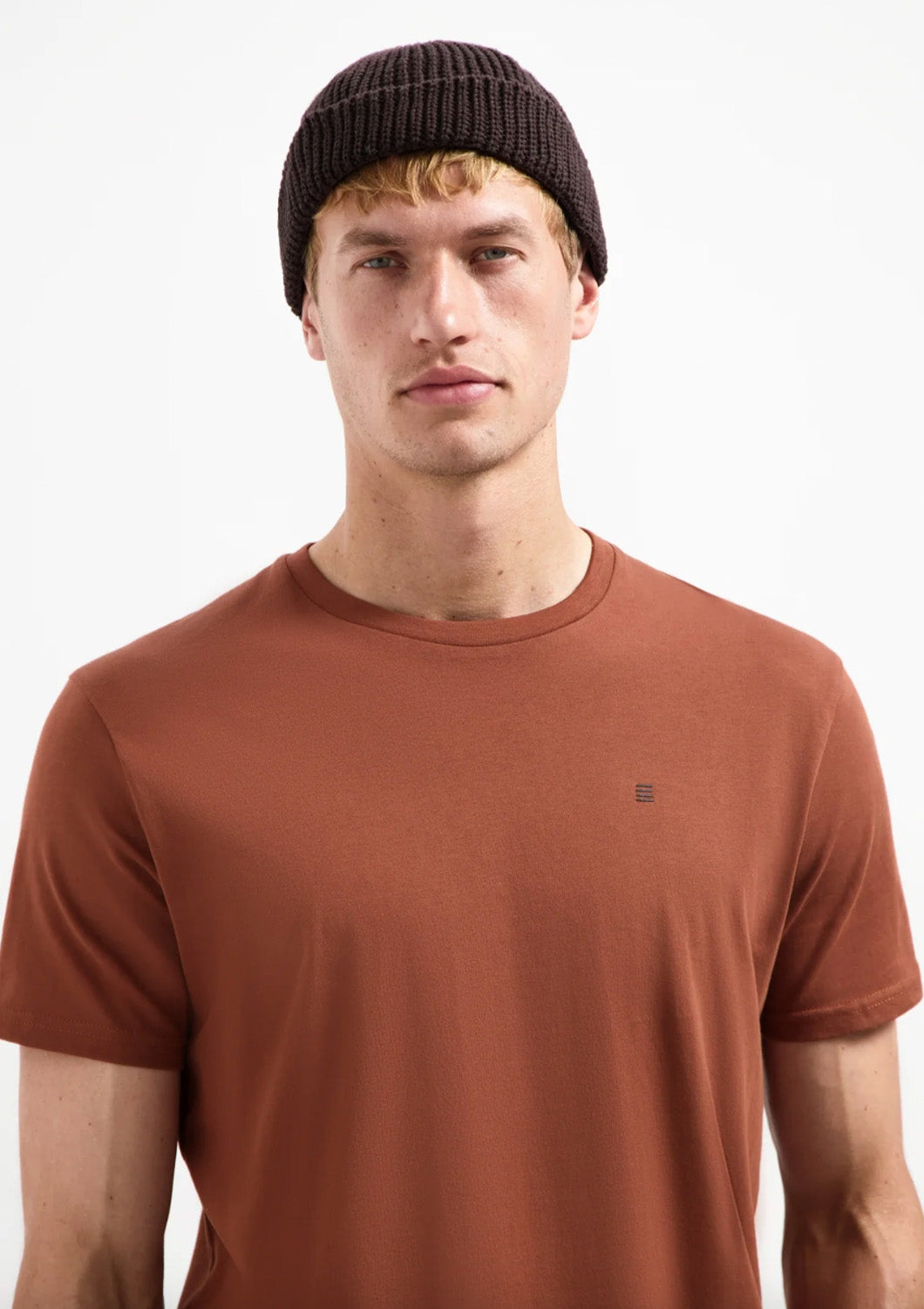 Heren - no excess - basis T-shirt - Terra