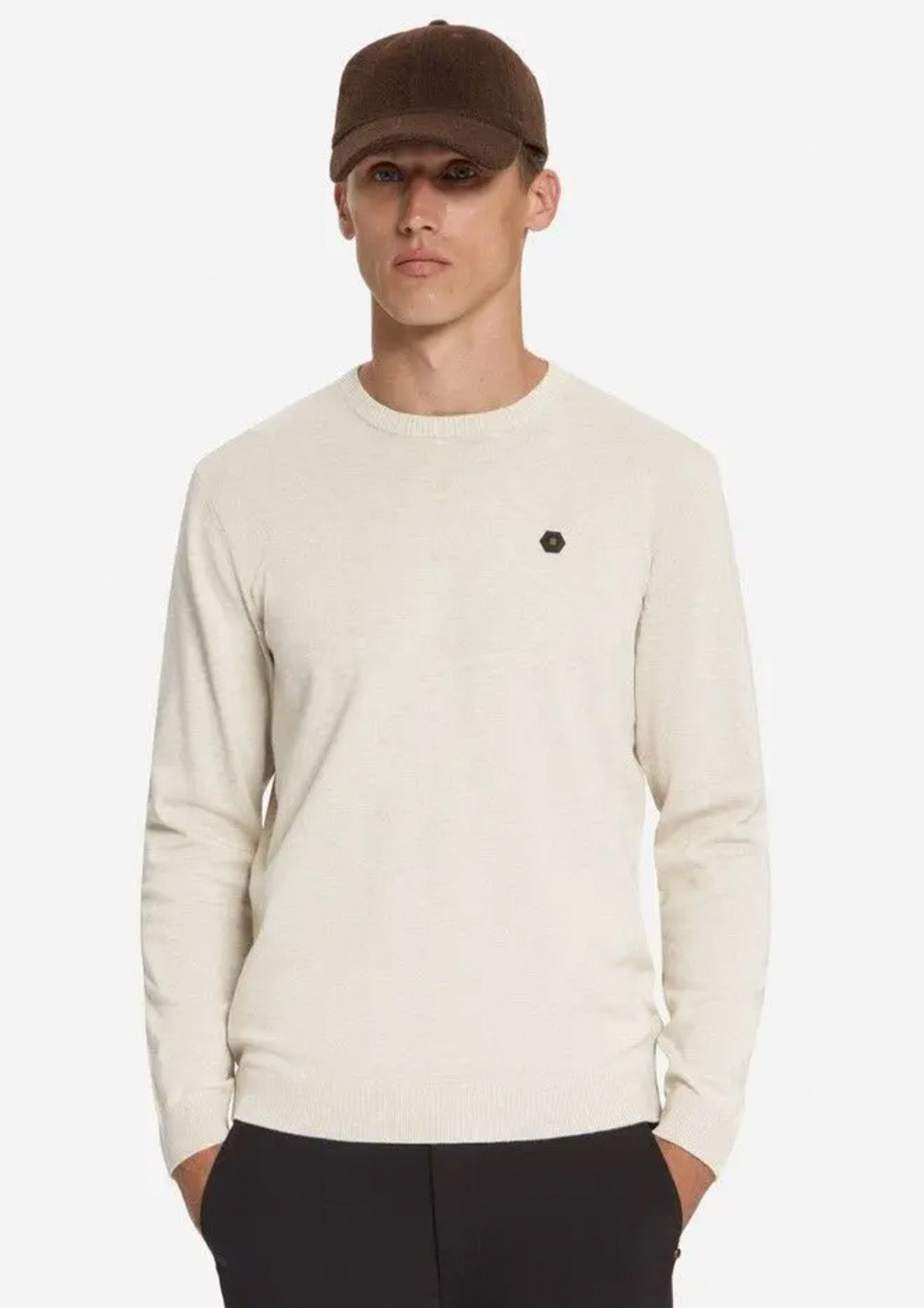 Heren - no excess - basic trui - stone