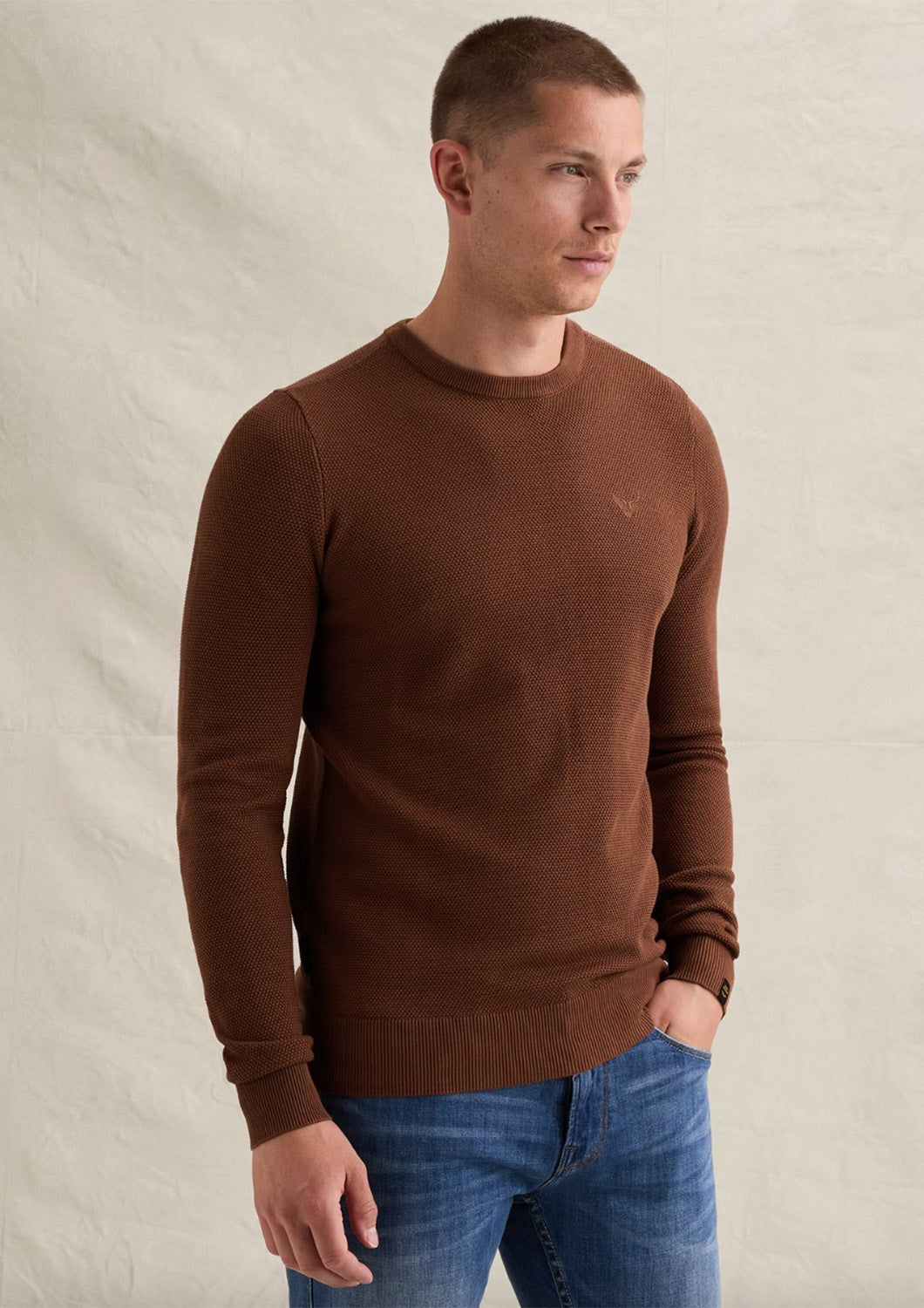 Heren - PME Legend - Trui - V-hals - Arabian spice - Rood bruin