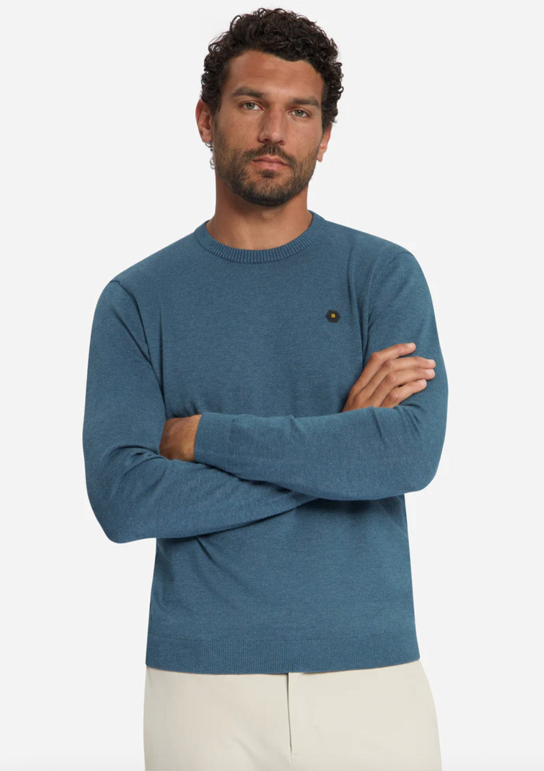 Heren - no excess - basic trui - shadow blue