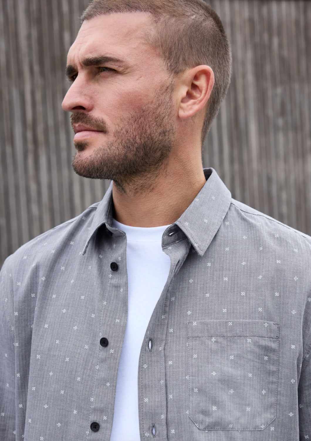 Heren - street one - hemd - met een visgraatmotief