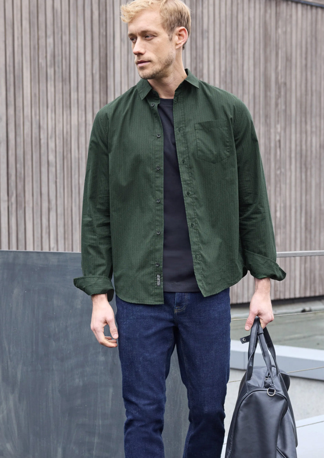 Heren - street one - hemd - Popeline visgraat