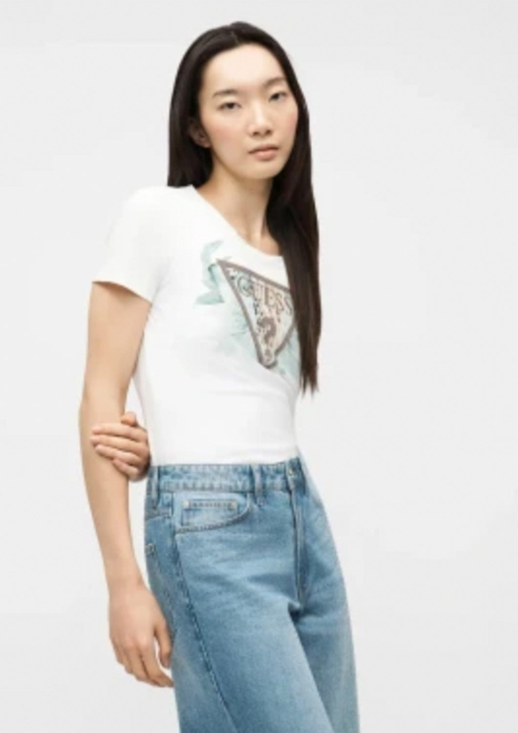 Dames - guess - T-shirt - flower triangle