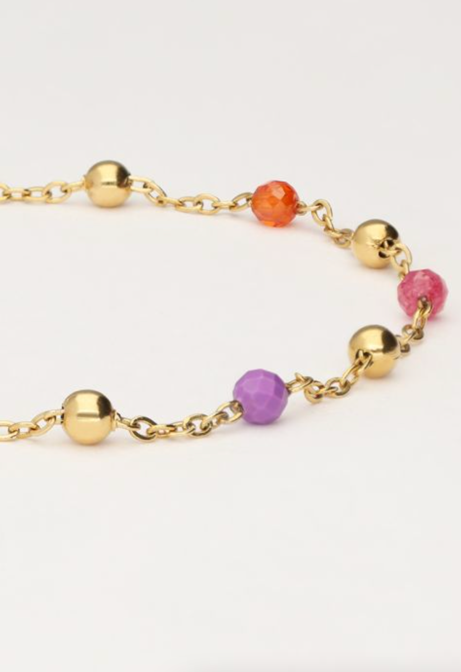 Dames - my jewellery - Armband met roze en paarse kralen