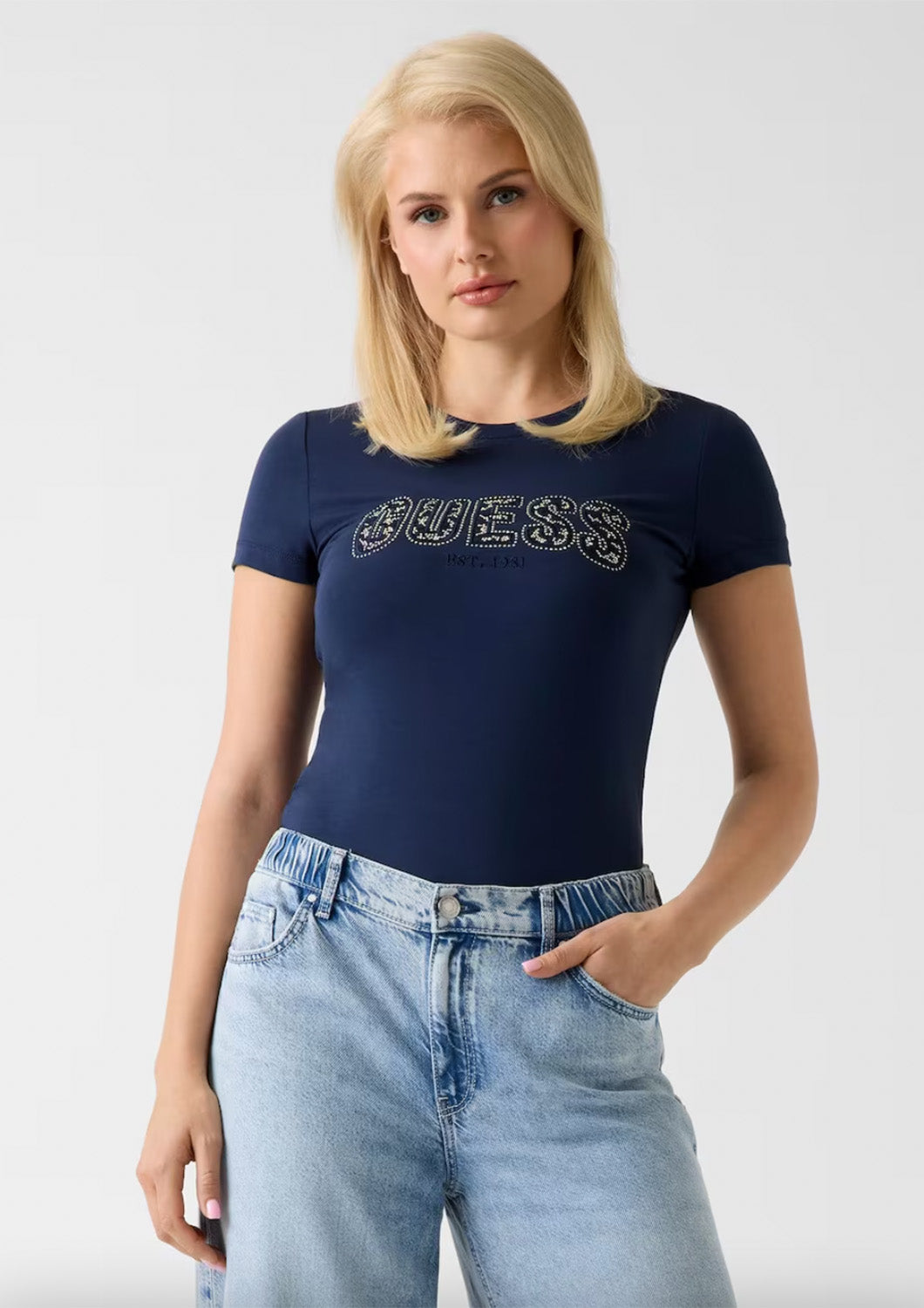 Dames - guess - T-shirt - logo lace - night
