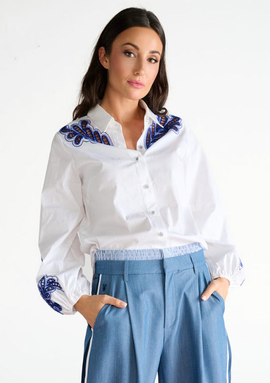 Dames - you're my lobster - blouse - elena - indigo