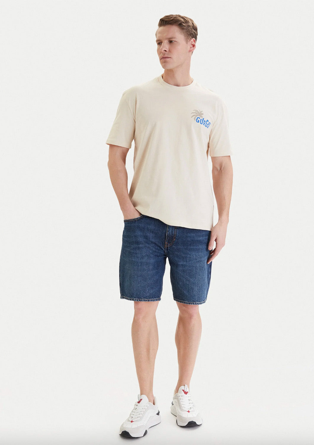 heren - guess - t-shirt back print - wave