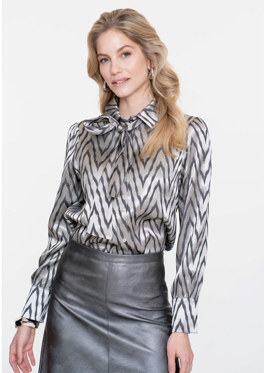 Dames - Geisha - blouse  zilver