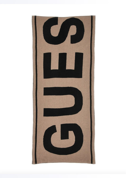 heren - guess - sjaal - beige/zwart