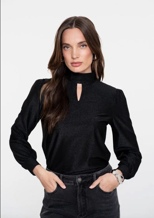 Dames - geisha - blouse - zwart