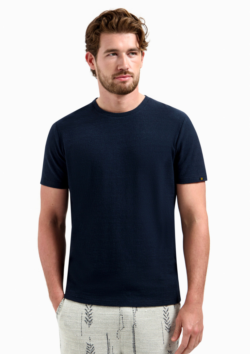 Heren - no exccess -  T-shirt - solid jacquard - night