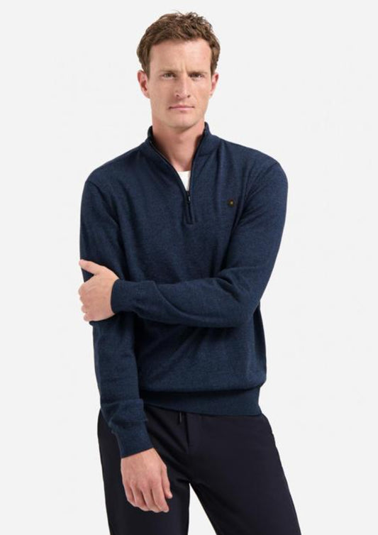 Heren - no excess - trui met half rits - navy