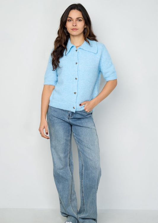 Dames - gimme - trui - the amor knitwear - baby blauw