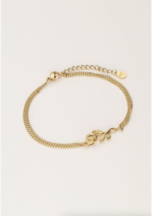 Dames - my jewellery - Vintage armband met platte roos