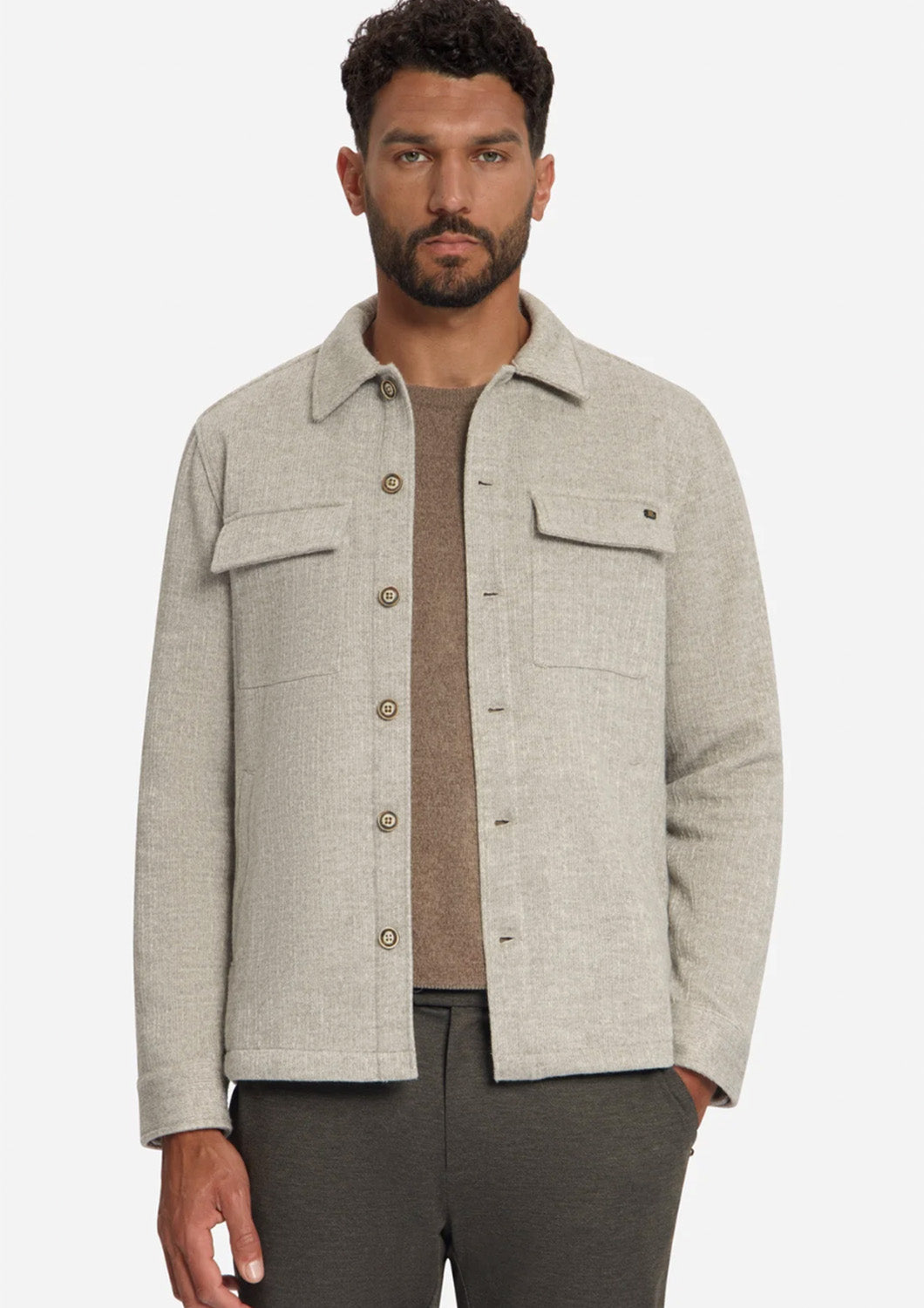Heren - No Excess - Overshirt - Cement grijs