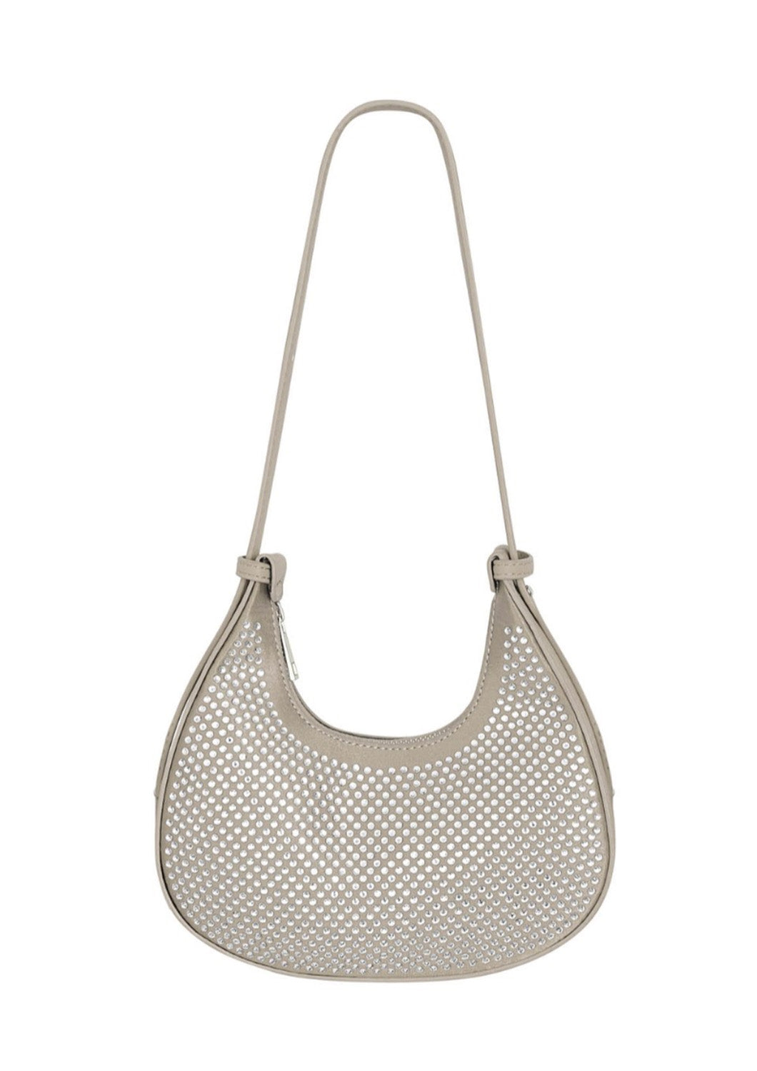 Dames - selected by global fashion - tas - met steentjes - beige