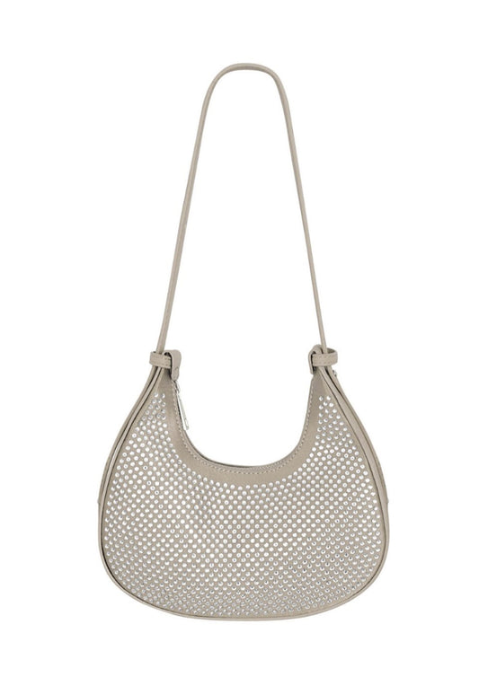 Dames - selected by global fashion - tas - met steentjes - beige