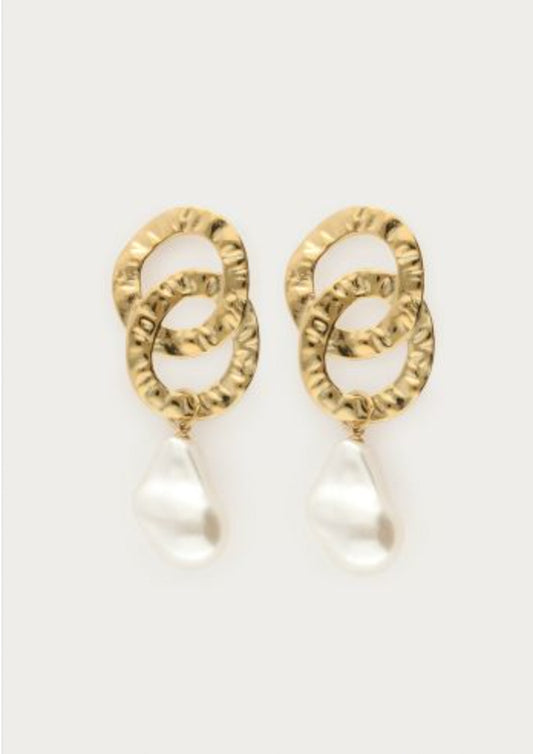 Dames - my jewellery - Statement ovalen oorhangers met imitatieparels