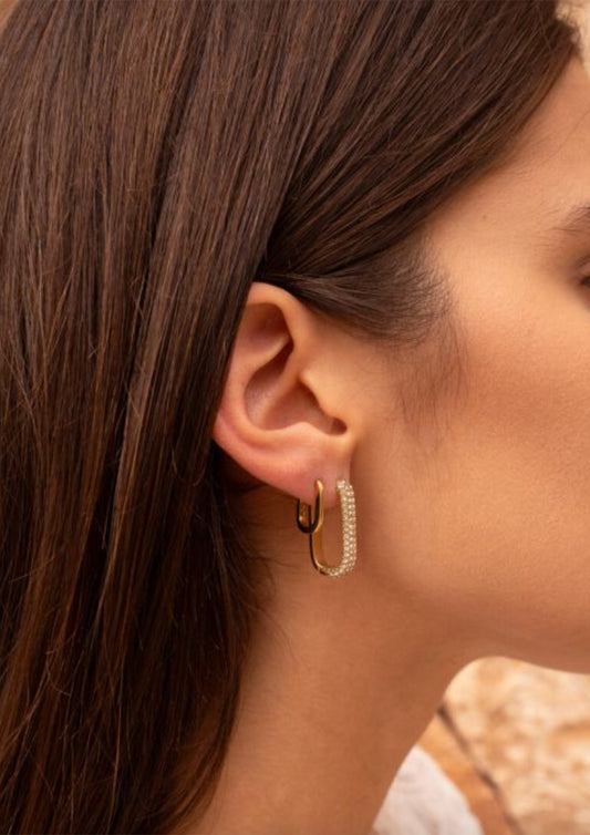 Dames - my jewellery - Rechthoekige oorhangers met steentjes