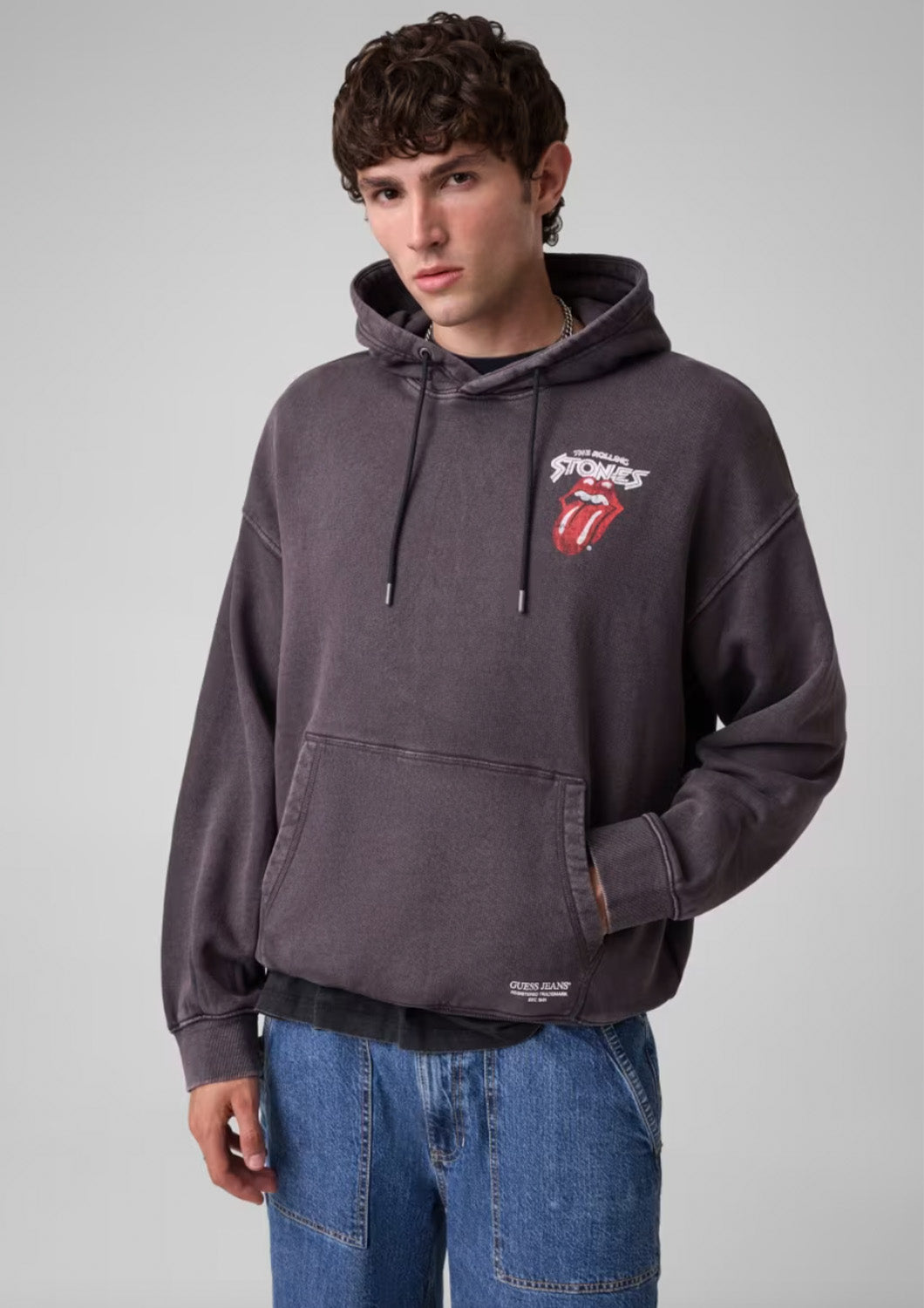Heren - Guess jeans - Hoodie - Rolling Stones - unisex
