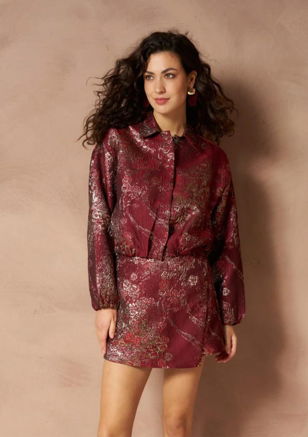Dames - Lofty Manner - Jacket - Ballon Jacquard Rood - Inea