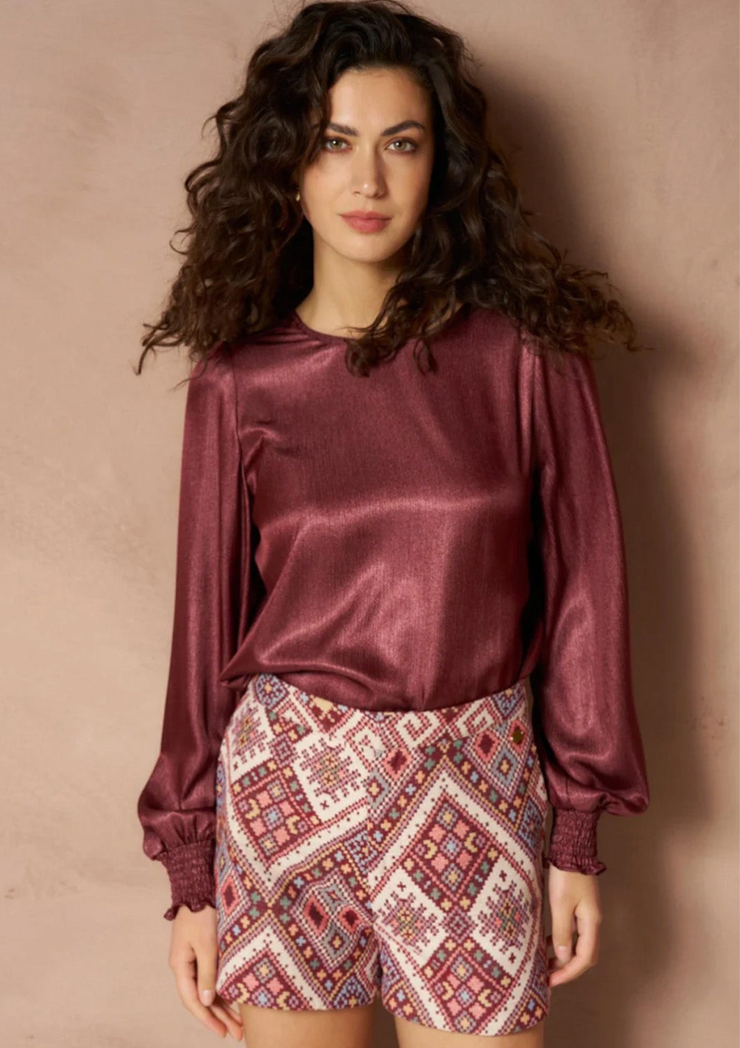 Dames - Lofty Manner - Top - Bordeaux rood - Isli