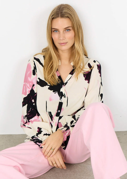 Dames - soyaconcept - blouse rose vlekken