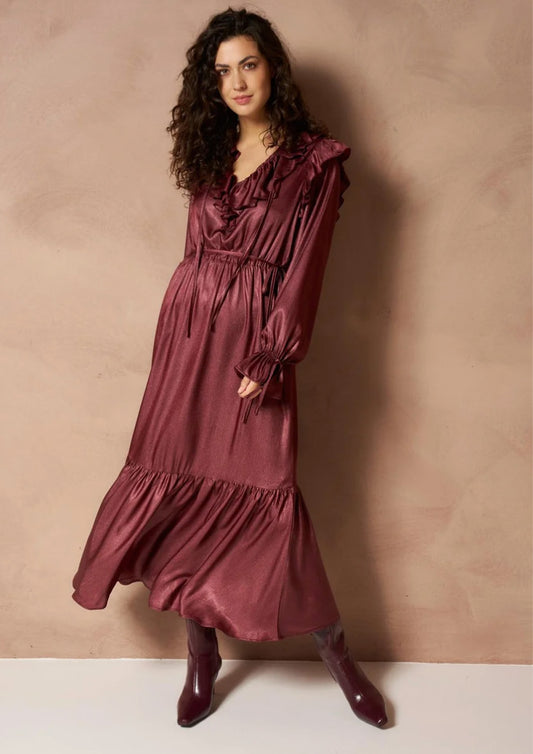 Dames - Lofty Manner - Jurk - Bordeaux rood - Izla