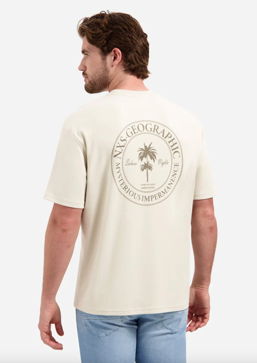 Heren - no excess - T-shirt - back print - palm