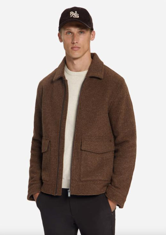 Heren - no excess - jas - wool zipper - bruin