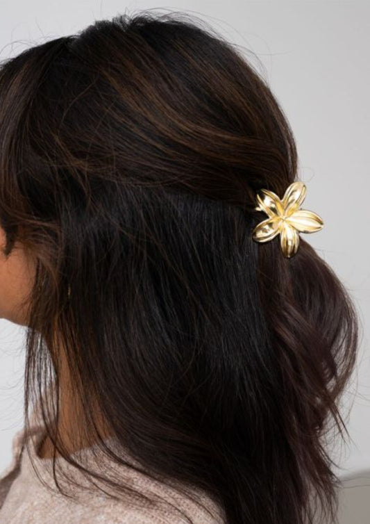 Dames - my jewellery - Goudkleurige bloemen haarclip