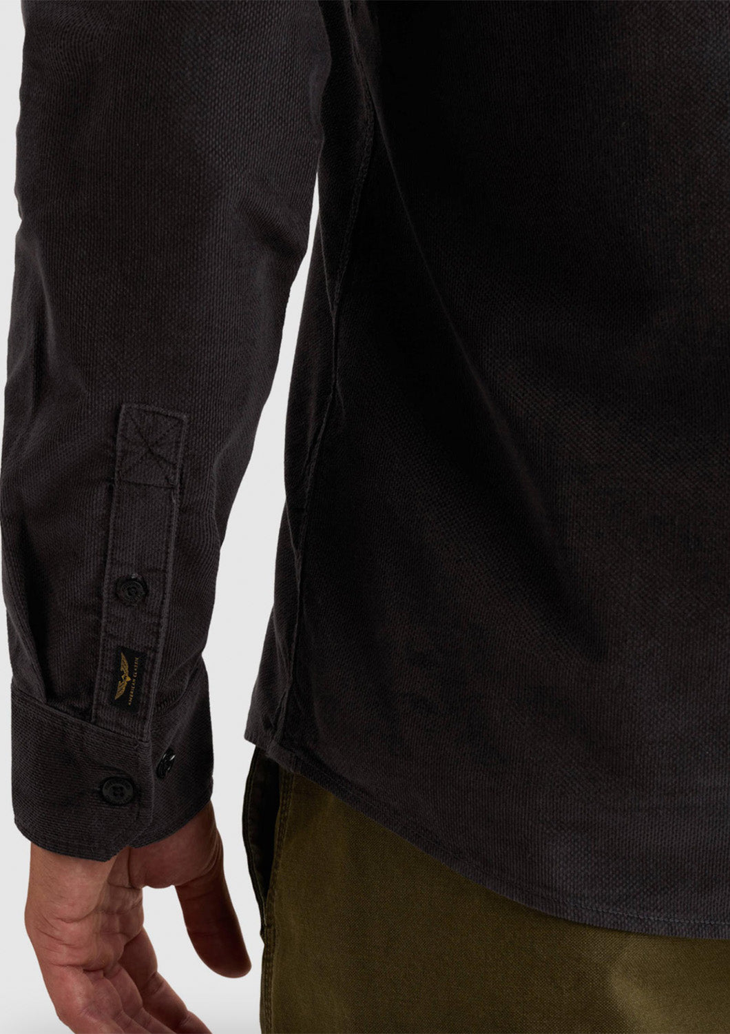 Heren - PME legend - hemd -regular fit - corduroy  - obsidian ( heel donker antraciet)
