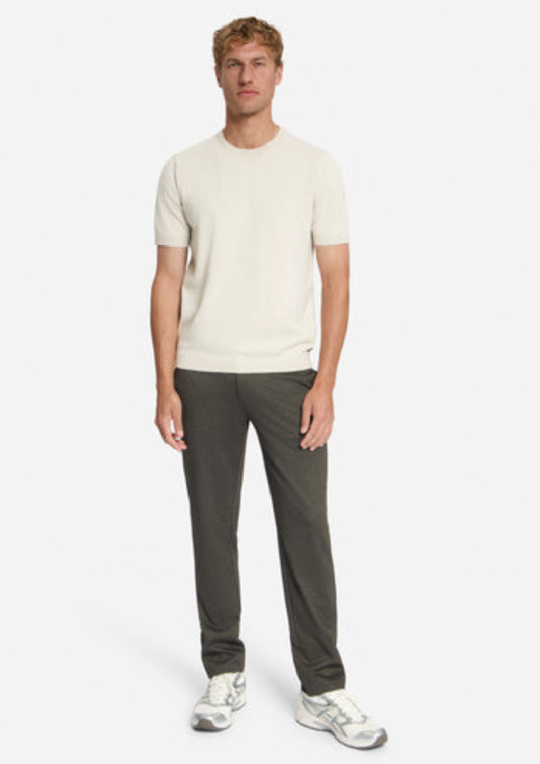 Heren - no excess - broek - jersey melange regular fitn - dork brown